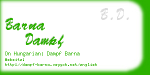 barna dampf business card